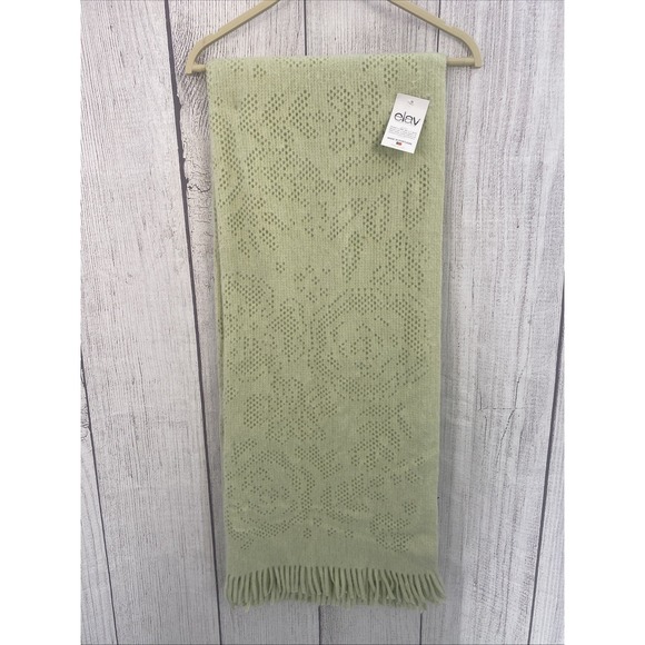 Elav Other - Elav Throw Blanket 51x67 Soft Seafoam Green Open Knit Portugal Delicate Floral